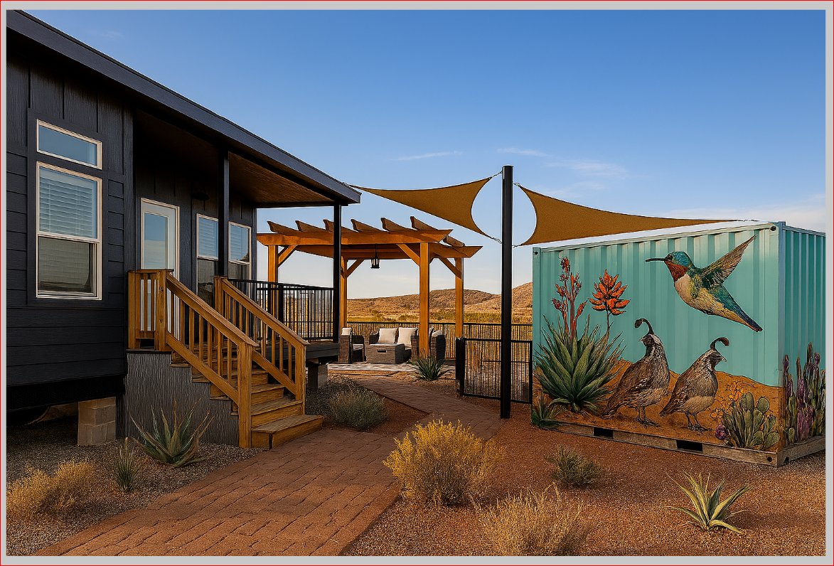 Right-size home with covered porch and desert landscaping